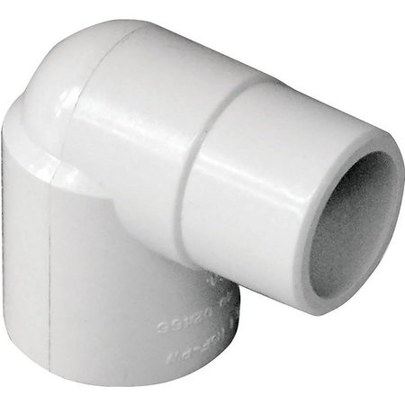 LASCO Street Pipe Elbow, 34 in, Slip, 90 deg Angle, PVC, White, SCH 40 Schedule, 480 psi Pressure 409007BC